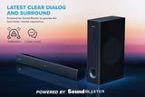 (New Open Box) Creative Stage V2 2.1 Soundbar with Subwoofer, Clear Dialog and Surround by Sound Blaster, Bluetooth 5.0