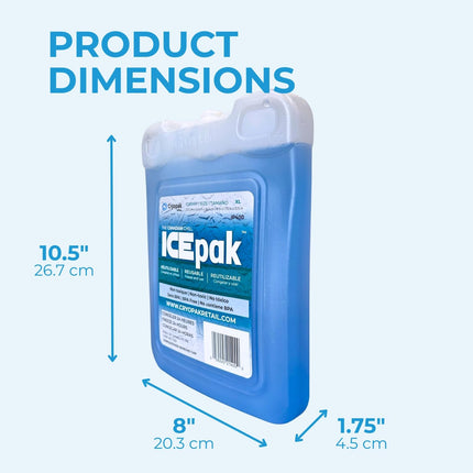 Cryopak ICEpak Hard Shell Reusable Ice Packs for Coolers and Lunch Box Use, Freezer Safe Gel Design, Professional Grade Cooling, Non-Toxic and BPA Free, Essential Travel Accessories, XL