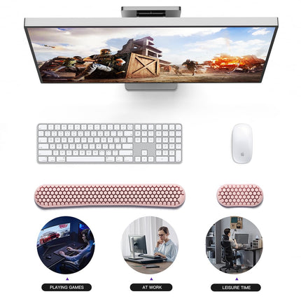 Lzetguya Honeycomb Soft Silicone Ergonomic Wrist Mouse Support Pad relieves Wrist Pain, Suitable for Offices, Homes, Games, Pink