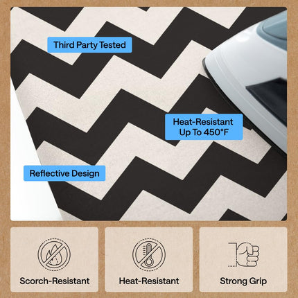 GORILLA GRIP Padded Ironing Board Cover, 15x54inches, Chevron