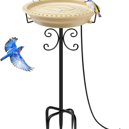Daoeny Outdoor 100W Heated Birdbath Bowl Thermostat Control with 5-Prong Metal Base