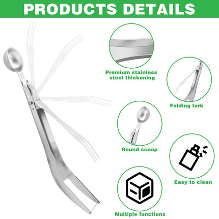 2Pcs Watermelon Cutter, Stainless Steel Watermelon Slicer 3-in-1 Fruit Slicer Portable for Home Party Watermelon Cutter Slicer Tool, Thicken Stainless Steel Fruit Cutter Watermelon Slicer Cutter Tool