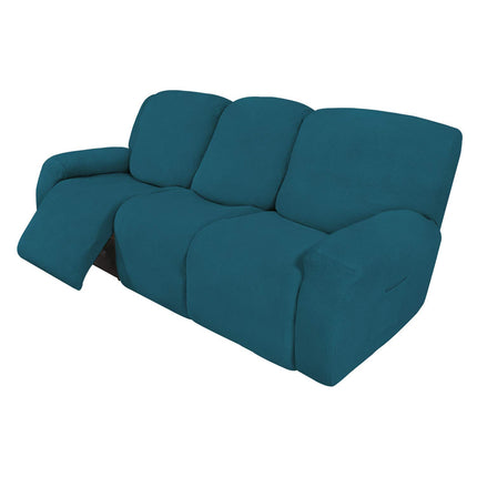 Easy-Going 8-Piece Recliner Sofa Stretch Sofa Slipcover Sofa Cover Furniture Protector, Peacock Blue