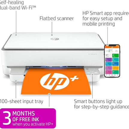 HP Envy 6055e All-in-One Wireless Color Printer, with Bonus 3 Months Free Instant Ink with HP+ (223N1A)