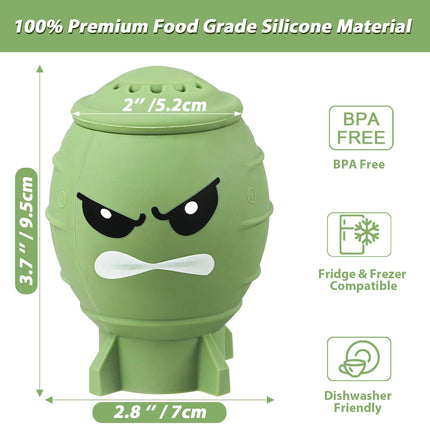 KOLUTI Cute Freezer Smell Eliminator and Reusable Silicone Freshener BPA Free Fridge Deodorizer, Baking Soda Holder for Refrigerator Odor Absorber
