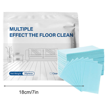 30-Piece Dissolvable Mopping Sheets | Floor Cleaning Tablets Multi-Surfaces Cleaner - for Tile Household Rental House Bedroom Office Entryway Apartment Kitchen