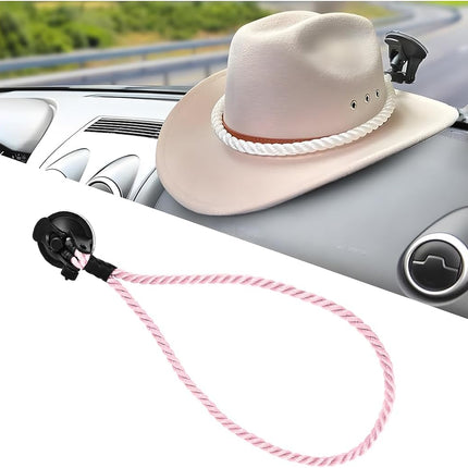TSUGAMI Hat Mounts for Car, Vehicles Cowboy Hat Handmade Rope Holder Rack with Suction Cup for Dash Seat, Automotive Interior Hanger Accessories, Universal for SUV, Truck, RV
