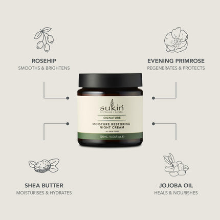 SUKIN Moisture Restoring Night Cream, For All Skin Types 120 mL