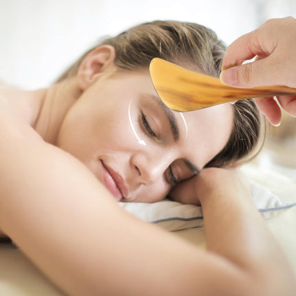 NOLITOY 2Pcs Ox Horn Gua Sha Tools Gua Sha Facial Stick and Home Face Scraper for Neck Face Body Daily Use Scraping Massage Compact Manual Massage Tool