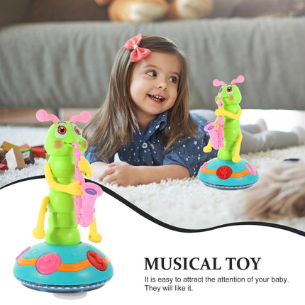SUPVOX Electric Dancing Caterpillar Musical Toy for Kids, Light up Musical Insect with Saxophone, Interactive Sensory Plaything, Baby Music Toy