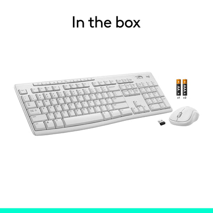 Logitech MK270 Full Size Wireless Keyboard and Mouse Combo - White