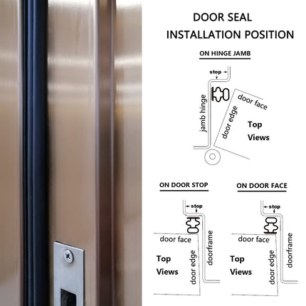 19.68ft Self-Adhesive Backing Weather Stripping Seal Strip for Doors/Windows, Easy Cut to Size, Black