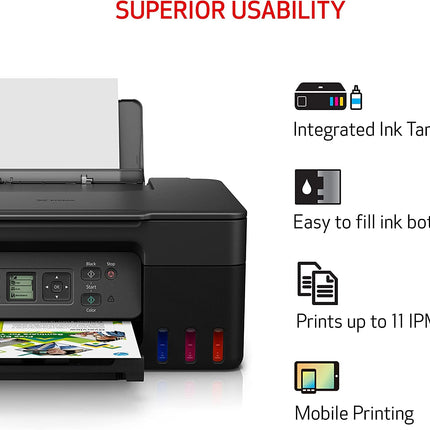 Canon PIXMA G3270 Wireless MegaTank All-in-One Printer - White