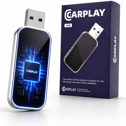 WABCEI Wireless CarPlay Adapter for iPhone, Convert Wired to Wireless CarPlay Adapter, Mini Size with Extension Cable, Stable Car Control & No Delay, Black