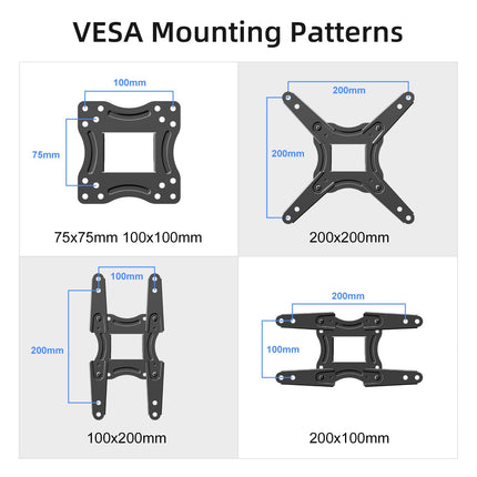 Suptek Full Motion TV Monitor Wall Mount for Most 13-42 Inch LED LCD Flat Curved Screen TVs & Monitors, Articulating Arms Swivel Tilt Extension Rotation, Max VESA 200x200mm up to 44lbs, MA1345