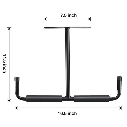 2 Pack Overhead Garage Storage Hooks, Heavy Duty Ceiling Mounted Garage Utility Hanging Rack for Lumber Bike Tools, Black