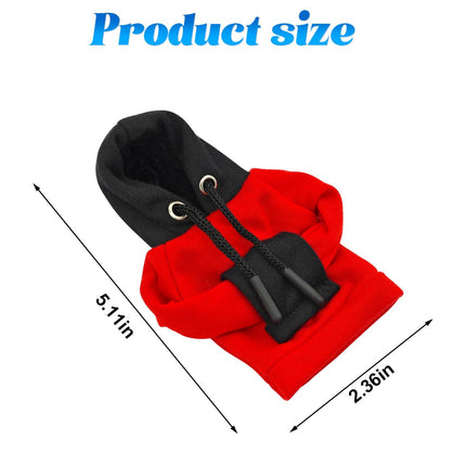 TSUGAMI Car Shift Gear Cover, Fashionable Sweater Hoodie Auto Shift Knob Cover, Soft & Comfortable Universal Fit Automotive Gear Shift Knob Protector Cover Automobile Accessories (Red/White)