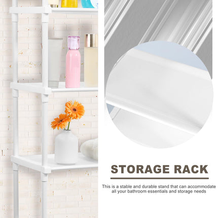 HSHGZSR Over The Toilet Storage Shelf Space Saving 3 Tier Freestanding Toilet Storage Rack Storage Cabinet Toilet Shelf Organizer Multifunctional Above Toilet Stand for Home Bathroom Towel (White)