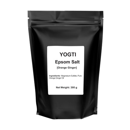 Yogti 6 Pack Epsom Bath Salts 300g each, Body and Foot Soak, Made with Unique Oils Eucalpytus Mint, Rosewood, Cucumber Melon, Coconut, Orange Ginger and Lavender - 1 Set