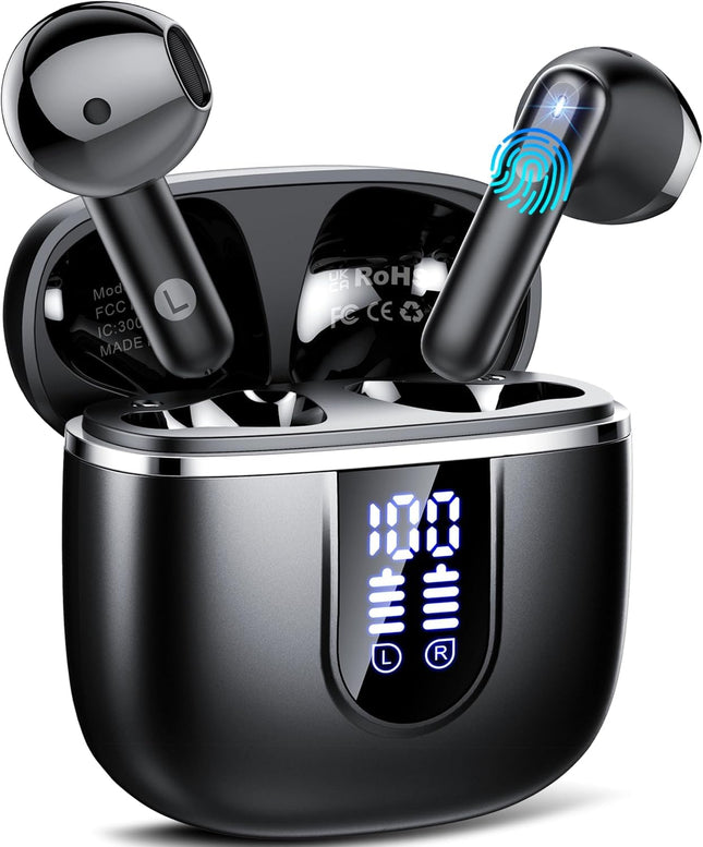 Cillso Wireless Earbuds, Bluetooth Headphones in Ear Buds, 40H HiFi Stereo Bluetooth Earbuds with ENC Noise Cancelling Mics, IP7 Waterproof Earphones