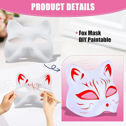 GUGELIVES 5 Pack Fox Mask DIY Paintable Cosplay Accessories Mask