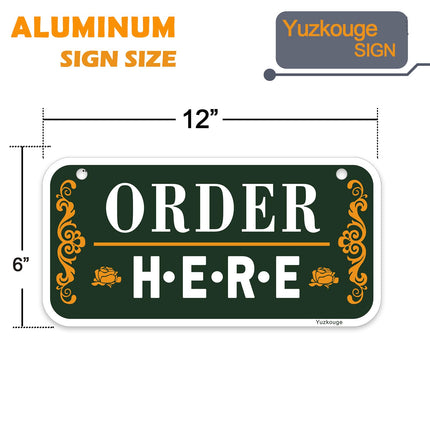 Yuzkouge Order here & Pick Up Here Sign - 2 Pack, 12” x 6”