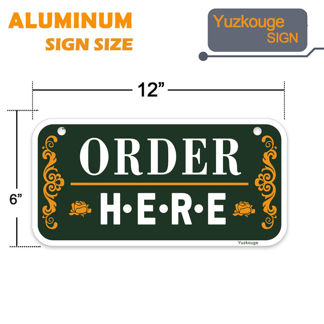 Yuzkouge Order here & Pick Up Here Sign - 2 Pack, 12” x 6”