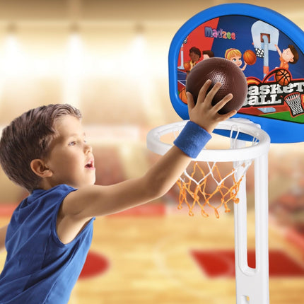 Madzee 4-in-1 Kids Basketball Hoop, Sports Activity Center, Basketball, Soccer, Hockey, Ring Toss Game Playset, Ideal Indoor and Outdoor Sports Activity Center for Boys Girls Toddlers