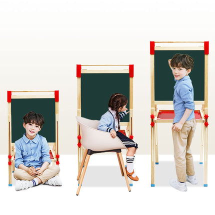 Kids Art Easel for Kids, Adjustable Standing Wooden Toddler Drawing Board, Double Sided Chevalet Enfant with Painting Supplies, Gift Art Supplies for Toddlers Age 4-8 9-12 (T04)