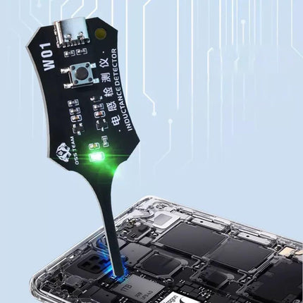 1-piece Precise Electromagnetic Inductance Tester W01, Inductor Detector for Phone Motherboards Repair Maintenance,Portable Inductance Meter with LED Indicator