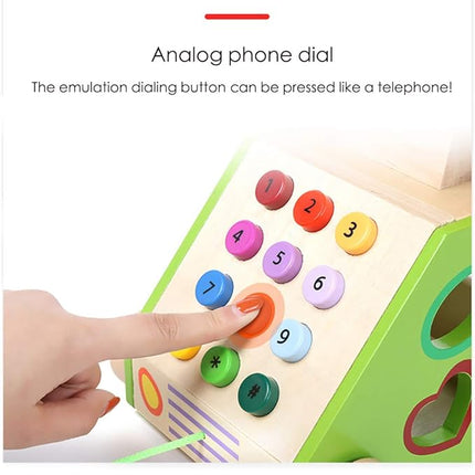 Wooden Artificial Telephone Child Early Childhood Education Puzzle Baby Shape Digital Cognitive Toy T122