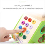 Wooden Artificial Telephone Child Early Childhood Education Puzzle Baby Shape Digital Cognitive Toy T122