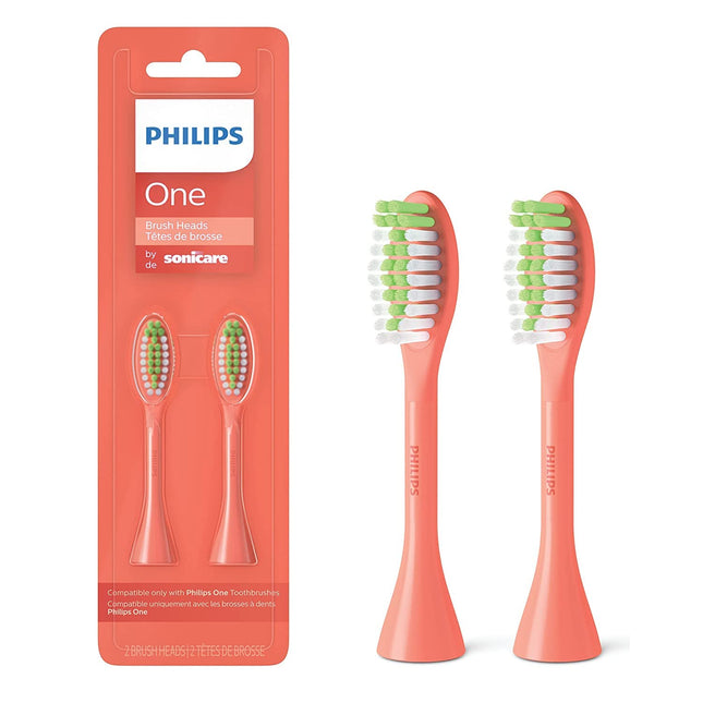 Philips One by Sonicare 2pk Brush Heads, Coral, BH1022/01
