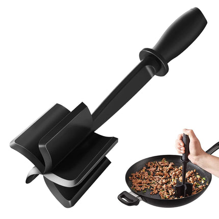 Beprezco Meat Chopper 5 Curve Blades Ground Beef Masher, Heat Resistant Meat Masher Tool for Hamburger Meat, Ground Beef, Turkey, Nylon Hamburger Chopper Utensil