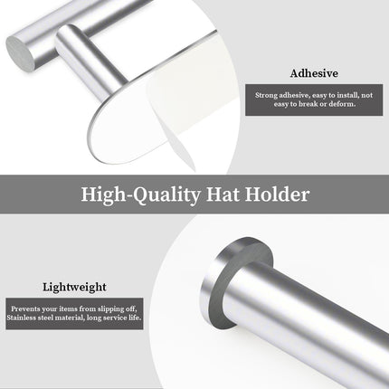 Eiito 2-pack Baseball Hat Hangers, Organizer,Rack, Silver