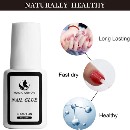 MAGIC ARMOR Coffin Nail Tips Clear nail tips with glue for Press on Nails Ballerina Nails 10 Sizes Full cover fake nails with nail glue nail files nail clippers for DIY Nail Art Extension