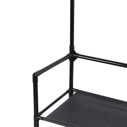 ZYYIN Entryway 5-Tier Coat Shoe Storage Rack, 175Cm Floor Organizer, Black