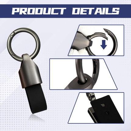 Wedcool  Universal Leather Car Key Fob Keychains with Quick-Release Elastic Clasp, BLACK