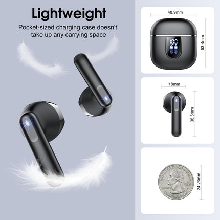 Cillso Wireless Earbuds, Bluetooth Headphones in Ear Buds, 40H HiFi Stereo Bluetooth Earbuds with ENC Noise Cancelling Mics, IP7 Waterproof Earphones