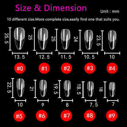 MAGIC ARMOR False Nail tip 120PCS (Almond Nail tips-120) Almond Press on Nails Medium French Design Clear Full Cover Artificial with Nail Glue for Home DIY Nail Salon Nail Extension,10 Sizes