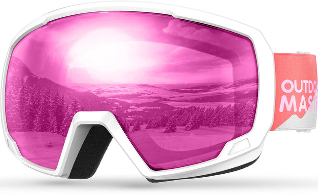 OutdoorMaster Kids Ski, Snowboard Goggles-Snow with Anti-Fog 100% UV Protection Spherical Lens
