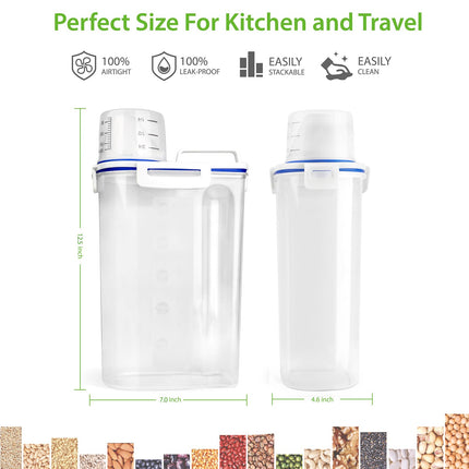 Viretec 1PC BPA Free Clear Plastic Rice Storage 3 to 5LBS  Dry Food Airtight Container, Multi-Use for Pet Dog Cat Food Canister etc