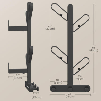 SONGMICS HOME Coat Hook Wall Mount, Wall Hooks, Branch-Look Rack with 7 Hooks, Ball Tips, for Clothes, Hats, Bags, Ink Black URCR035B01
