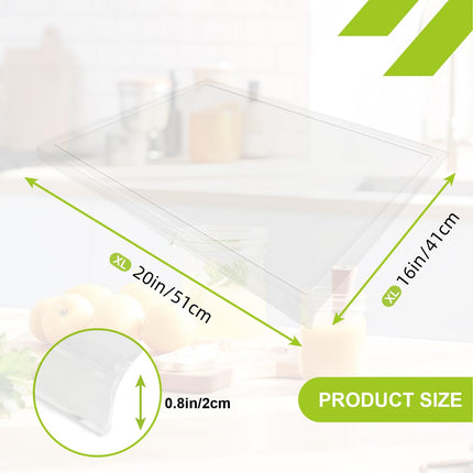 Acrylic Cutting Board with Juice Groove, Clear Cutting Board with Counter Lip, Cutting Boards for Countertop Protector, Non-Slip Dough Mat, Kitchen Decor Gadgets House Warming Gifts(20"x16")