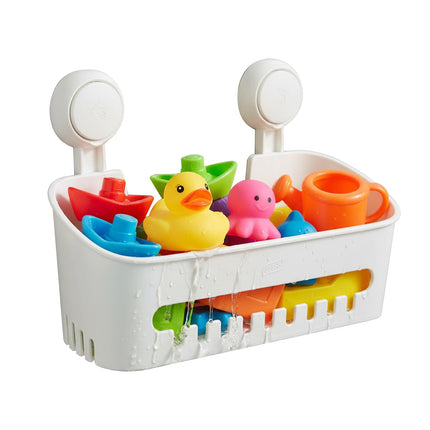 Dewsea Bath Toy Storage Organizer for Kids, No-Drill Suction Cup Shower Caddy, Bathtub Toy Holder with Drain Holes, Waterproof Bathroom & Kitchen Storage Basket