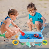 Aomola Water Beads Play Set ,Sensory Toys for Kids with Water Beads, Sea Animals, Water Beads Tools， 37 PCS Ocean Toy Figures with Container Storage T101