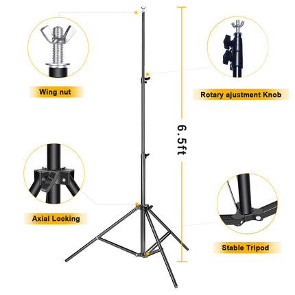 CPLIRIS Backdrop Stand for Parties, 6.5x10ft Adjustable Background Support System for Events Decoration, Baby Shower, Photography with Spring Clamps, Backdrop Clip, Sandbag and Carrying Bag