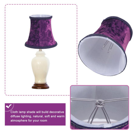 Hemobllo Purple Cloth Lamp Shade 4.72In Clip-on Lampshade Accessory DIY Lamp Cover for Table Chandelier Bulb Decoration Household Decorative Shade