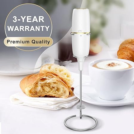 Milk Frother Handheld Frother for Coffee, Battery Operated Coffee Frother with Stainless Steel Stand, Electric Drink Mixer for Coffee, Lattes, Cappuccinno, Matcha and Hot Chocolate, GREEN COLOUR(MA002)