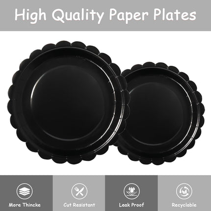 LASLU 168 PIECES Tableware Set, BLACK for Weddings, Parties, Birthdays etc etc